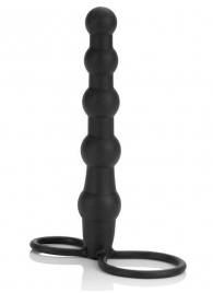 Насадка на пенис для двойного проникновения Silicone Beaded Double Rider - 14 см. - California Exotic Novelties - в Нефтекамске купить с доставкой