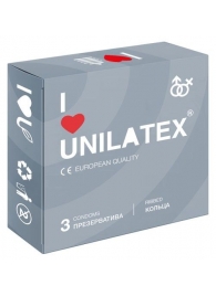 Презервативы с рёбрами Unilatex Ribbed - 3 шт. - Unilatex - купить с доставкой в Нефтекамске