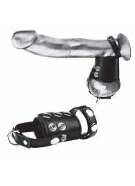 Кольцо на член и мошонку Cock Ring With 2  Ball Stretcher And Optional Weight Ring - BlueLine - в Нефтекамске купить с доставкой