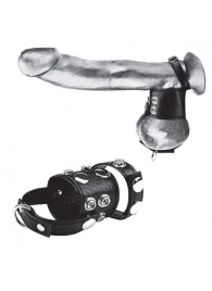 Утяжка на пенис и мошонку Cock Ring With 1.5  Ball Stretcher And Optional Weight Ring - BlueLine - купить с доставкой в Нефтекамске