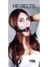 Чёрный кожаный чокер-кляп Tyra Black - Rebelts - купить с доставкой в Нефтекамске