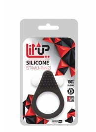 Чёрное эрекционное кольцо LIT-UP SILICONE STIMU RING 1 BLACK - Dream Toys - в Нефтекамске купить с доставкой