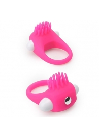 Розовое эрекционное кольцо с щеточкой LIT-UP SILICONE STIMU RING 5 - Dream Toys - в Нефтекамске купить с доставкой