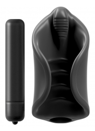 Чёрный мастурбатор Vibrating Silicone Stimulator с вибрацией - Pipedream - в Нефтекамске купить с доставкой