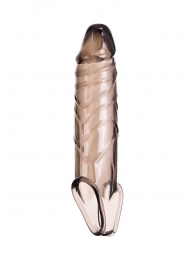 Дымчатая фаллическая насадка с подхватом и закрытой головкой - 16,2 см. - ToyFa - в Нефтекамске купить с доставкой