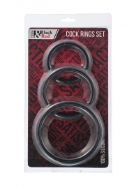 Набор из 3 чёрных эрекционных колец - ToyFa - в Нефтекамске купить с доставкой
