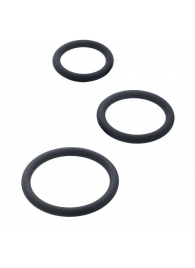 Набор из 3 чёрных эрекционных колец - ToyFa - в Нефтекамске купить с доставкой