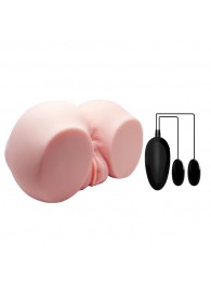 Телесный мастурбатор с двумя любовными тоннелями и вибрацией - Baile - в Нефтекамске купить с доставкой