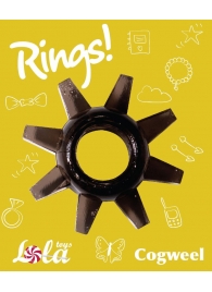 Чёрное эрекционное кольцо Rings Cogweel - Lola Games - в Нефтекамске купить с доставкой