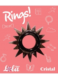 Чёрное эрекционное кольцо Rings Cristal - Lola Games - в Нефтекамске купить с доставкой