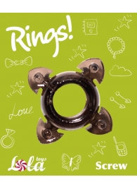 Чёрное эрекционное кольцо Rings Screw - Lola Games - в Нефтекамске купить с доставкой