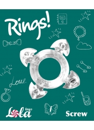 Прозрачное эрекционное кольцо Rings Screw - Lola Games - в Нефтекамске купить с доставкой