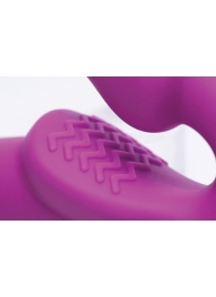 Ярко-розовый безремневой вибрострапон Evoke Vibrating Strapless Silicone Strap-on Dildo - XR Brands - купить с доставкой в Нефтекамске