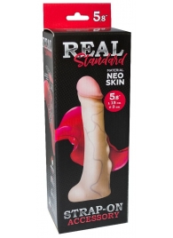 Реалистичная насадка с мошонкой REAL Standard - 18 см. - LOVETOY (А-Полимер) - купить с доставкой в Нефтекамске