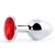 Серебристая анальная пробка с красным стразом - 7,2 см. - Anal Jewelry Plug - купить с доставкой в Нефтекамске