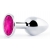 Серебристая анальная пробка с малиновым кристаллом - 7,2 см. - Anal Jewelry Plug - купить с доставкой в Нефтекамске