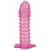 Гелевая розовая насадка с шипами - 12 см. - Toyfa Basic - в Нефтекамске купить с доставкой