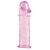 Гладкая розовая насадка с усиками под головкой - 12,5 см. - Toyfa Basic - в Нефтекамске купить с доставкой