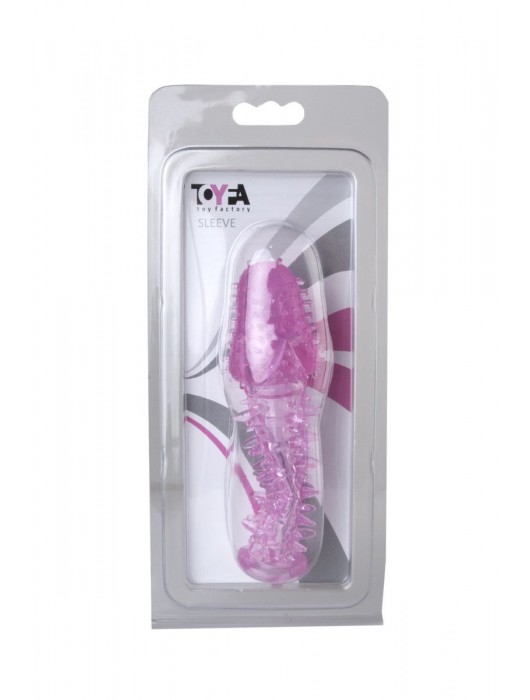 Закрытая насадка розового цвета с шипами и точками - 13,5 см. - Toyfa Basic - в Нефтекамске купить с доставкой