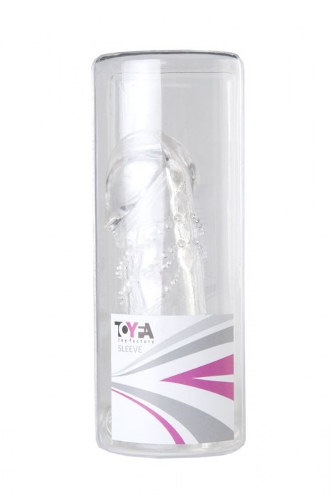 Прозрачная гелевая насадка с клиторальным отростком - 13 см. - Toyfa Basic - в Нефтекамске купить с доставкой