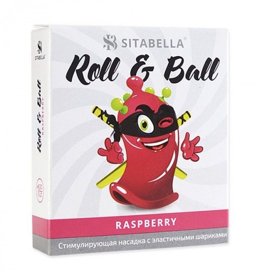 Стимулирующий презерватив-насадка Roll   Ball Raspberry - Sitabella - купить с доставкой в Нефтекамске