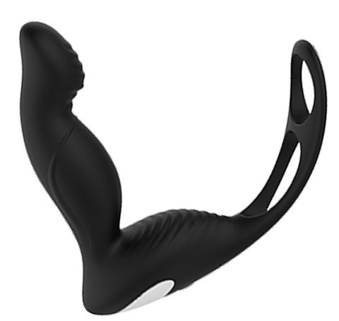 Черный вибромассажер простаты P-PLEASER W ERECTION ENHANCE - Dream Toys - в Нефтекамске купить с доставкой