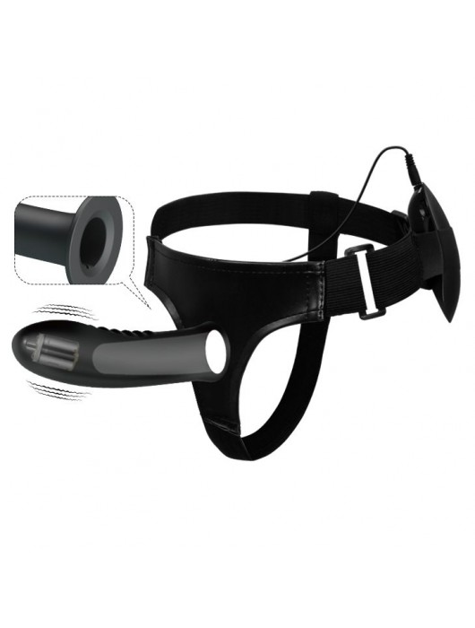 Полый страпон с вибрацией Myron - 18,5 см. - Baile - купить с доставкой в Нефтекамске