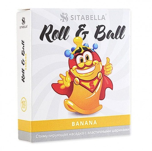 Стимулирующий презерватив-насадка Roll   Ball Banana - Sitabella - купить с доставкой в Нефтекамске