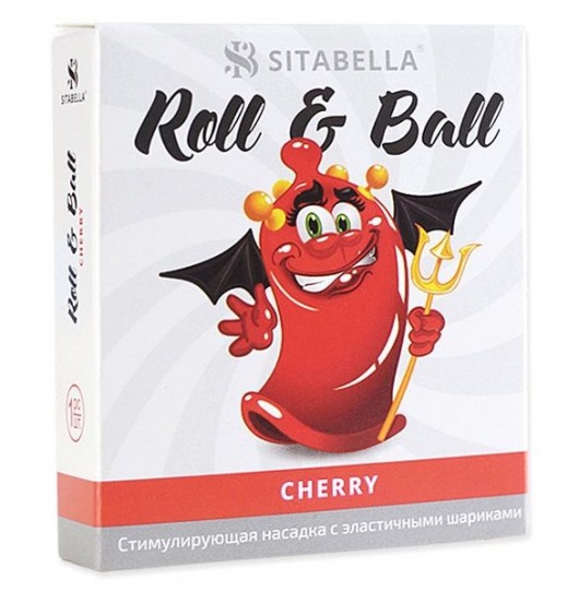 Стимулирующий презерватив-насадка Roll   Ball Cherry - Sitabella - купить с доставкой в Нефтекамске