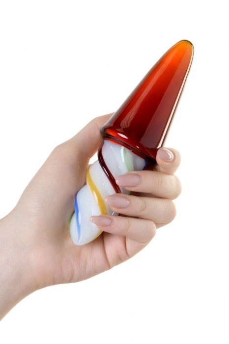 Коническая стеклянная анальная втулка Sexus Glass - 16 см. - Sexus