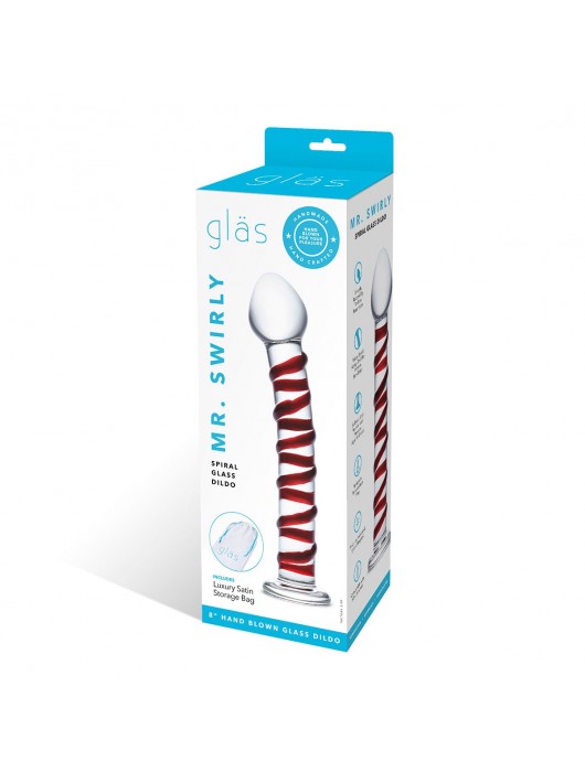 Фаллоимитатор из стекла ручной работы Mr. Swirly, 20 см - Glas