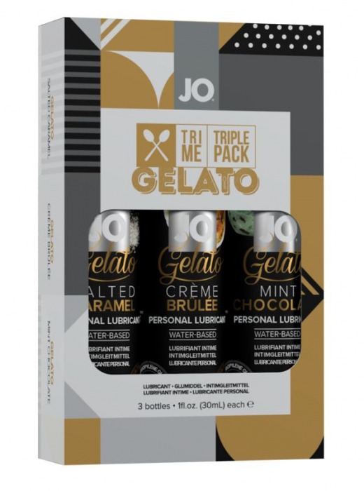 Подарочный набор вкусовых лубрикантов Tri-Me Triple Pack Gelato - System JO - купить с доставкой в Нефтекамске