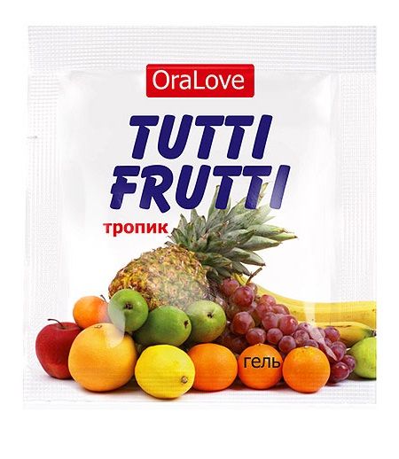 Пробник гель-смазки Tutti-frutti со вкусом тропических фруктов - 4 гр. - Биоритм - купить с доставкой в Нефтекамске