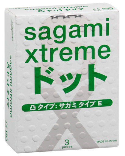 Презервативы Sagami Xtreme SUPER DOTS с точками - 3 шт. - Sagami - купить с доставкой в Нефтекамске