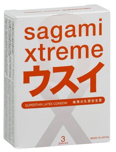 Ультратонкие презервативы Sagami Xtreme SUPERTHIN - 3 шт. - Sagami - купить с доставкой в Нефтекамске