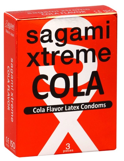 Ароматизированные презервативы Sagami Xtreme COLA - 3 шт. - Sagami - купить с доставкой в Нефтекамске