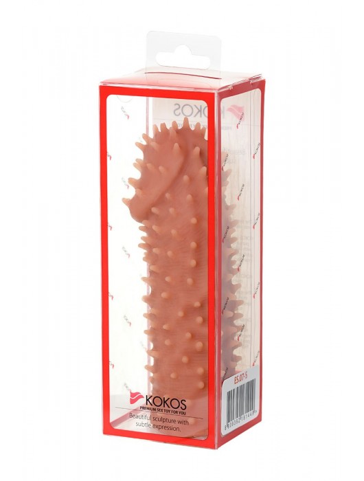 Телесная реалистичная насадка KOKOS Extreme Sleeve 07 с дополнительной стимуляцией - 12,7 см. - KOKOS - в Нефтекамске купить с доставкой
