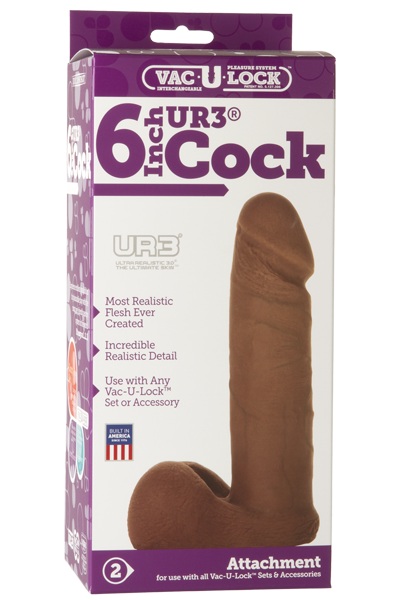 Насадка-мулат для трусиков Vac-U-Lock 6  ULTRASKYN Cock - 17,3 см. - Doc Johnson - купить с доставкой в Нефтекамске