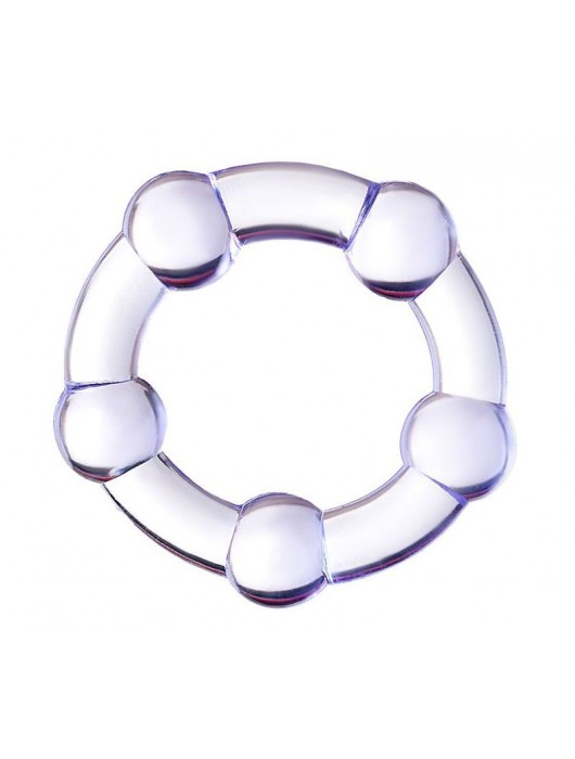 Фиолетовое эрекционное кольцо на пенис с бусинами - Штучки-дрючки - в Нефтекамске купить с доставкой