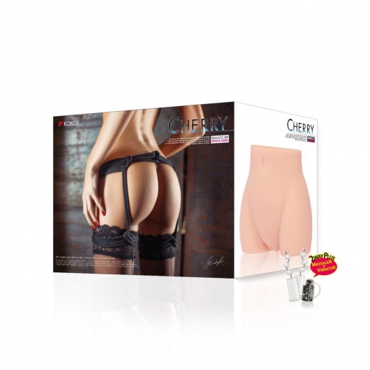 Мастурбатор-полуторс Cherry с вибрацией и двумя любовными тоннелями - KOKOS - в Нефтекамске купить с доставкой