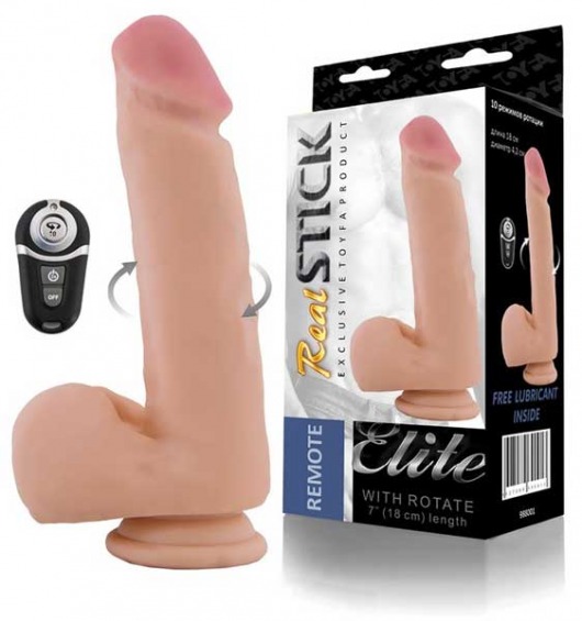 Перезаряжаемый ротатор с пультом ДУ - 18 см. - ToyFa купить в Нефтекамске с доставкой в Orgasmix.ru Перезаряжаемый ротатор с пультом ДУ - 18 см. - ToyFa