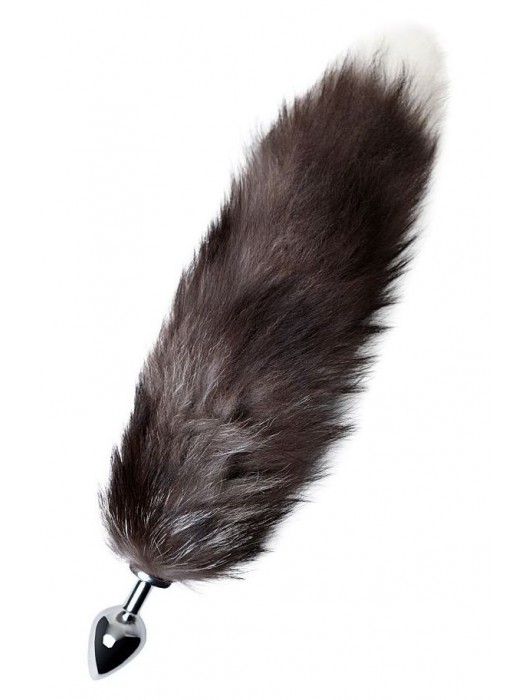 Серебристая металлическая анальная втулка с хвостом чернобурой лисы - размер S - ToyFa - купить с доставкой в Нефтекамске