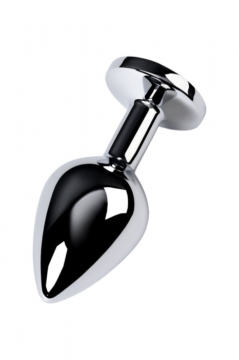 Серебристая конусовидная анальная пробка с голубым кристаллом - 8 см. - ToyFa - купить с доставкой в Нефтекамске