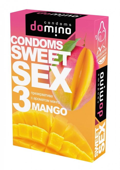 Презервативы для орального секса DOMINO Sweet Sex с ароматом манго - 3 шт. - Domino - купить с доставкой в Нефтекамске