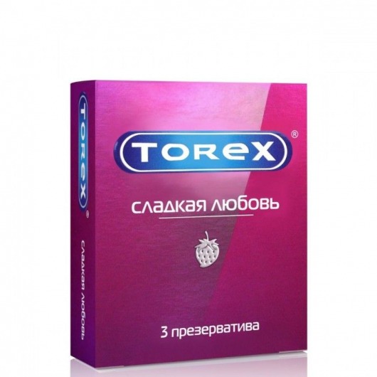 Презервативы Torex  Сладкая любовь  с ароматом клубники - 3 шт. - Torex - купить с доставкой в Нефтекамске