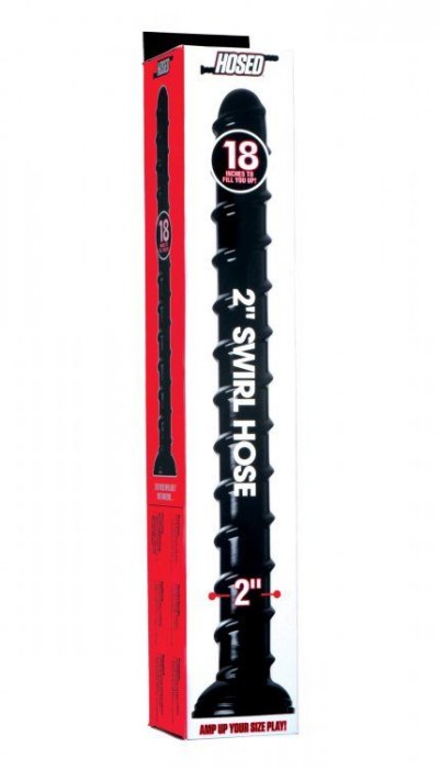 Черный анальный стимулятор-гигант Hosed Ribbed Anal Snake Dildo - 50,8 см. - XR Brands