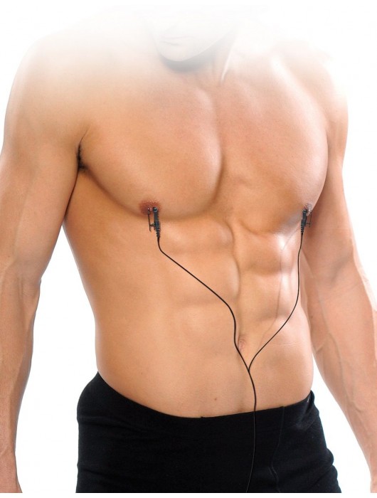 Черные электрические зажимы для сосков Shock Therapy Nipple Clamps - Pipedream - купить с доставкой в Нефтекамске