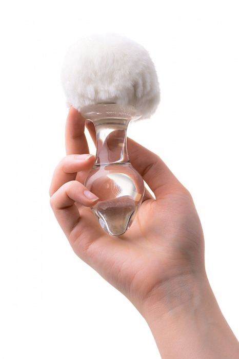 Стеклянная анальная втулка с хвостиком - 9,5 см. - Sexus - купить с доставкой в Нефтекамске