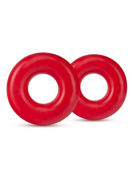 Набор из 2 красных эрекционных колец DONUT RINGS OVERSIZED - Blush Novelties - в Нефтекамске купить с доставкой