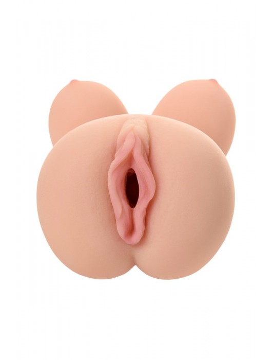 Телесный вибромастурбатор-вагина Clara OnaHole с имитацией груди - KOKOS - в Нефтекамске купить с доставкой